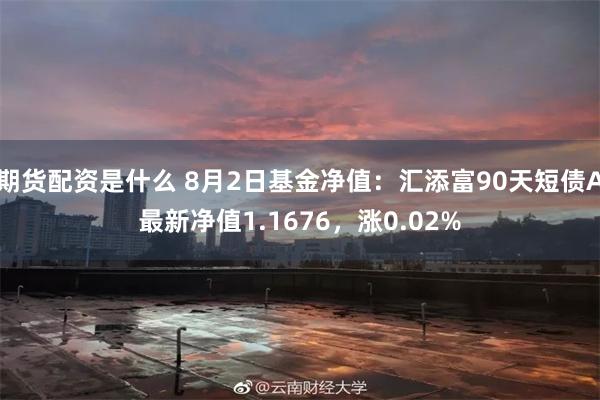 期货配资是什么 8月2日基金净值：汇添富90天短债A最新净值1.1676，涨0.02%