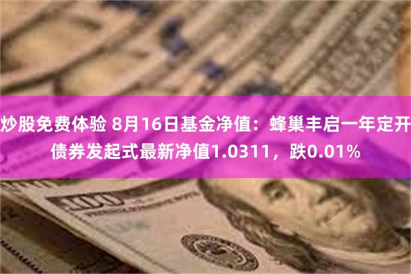 炒股免费体验 8月16日基金净值：蜂巢丰启一年定开债券发起式最新净值1.0311，跌0.01%